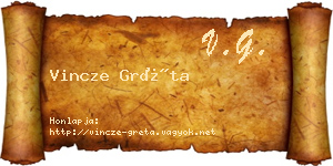 Vincze Gréta névjegykártya