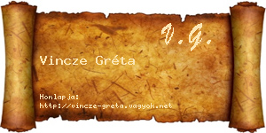 Vincze Gréta névjegykártya