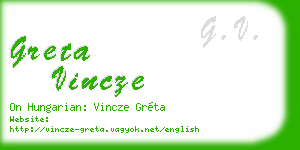 greta vincze business card