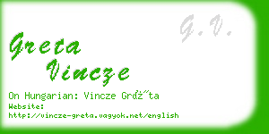 greta vincze business card